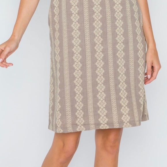 Hidden Alley Mocha Olive Contrast Shift Boho Dress - Picture 12 of 12